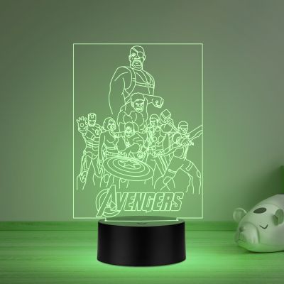 3D Illusion Avengers Group Night lamp multicolored Gift for Kid & Anime Lover Desk Table lamp Gift for Birthday